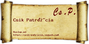 Csik Patrícia névjegykártya
